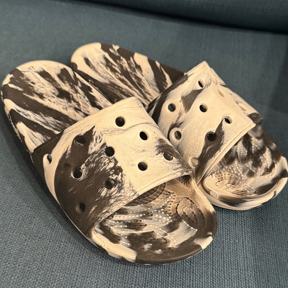 CROCS Black and Cream Sandals